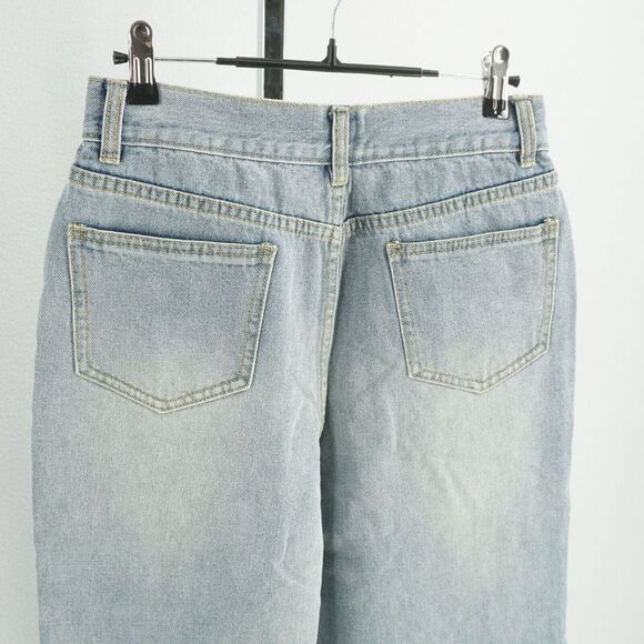 Princess Polly Womens Miami Vice Jeans Super High Rise Straight Cuff Off Blue 6 - Picture 6 of 9